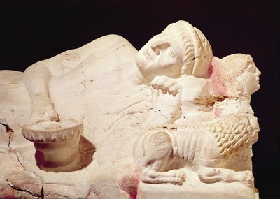 Detalle del sarcófago de Velthur Partunus, siglo VIII-I a.C. de Etruscan